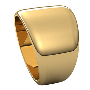 14K Yellow 14 mm Half Round Tapered Band Size 5.5 - BN & CO JEWELRY