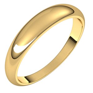 14K Yellow 4 mm Half Round Tapered Band Size 6 - BN & CO JEWELRY