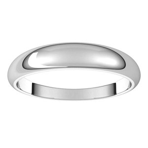 14K White 4 mm Half Round Tapered Band Size 10.5 - BN & CO JEWELRY