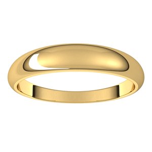 14K Yellow 4 mm Half Round Tapered Band Size 7.5 - BN & CO JEWELRY