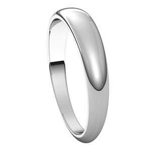 14K White 4 mm Half Round Tapered Band Size 10.5 - BN & CO JEWELRY