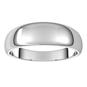 18K White 6 mm Half Round Tapered Band Size 10 - BN & CO JEWELRY