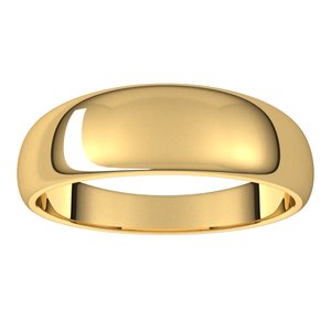 14K Yellow 6 mm Half Round Tapered Band Size 11.5 - BN & CO JEWELRY