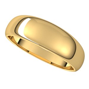 14K Yellow 6 mm Half Round Tapered Band Size 11.5 - BN & CO JEWELRY