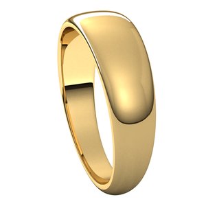 10K Yellow 6 mm Half Round Tapered Band Size 8 - BN & CO JEWELRY
