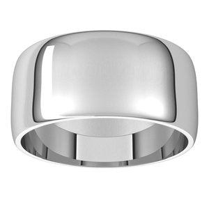 14K X1 White 9 mm Half Round Light Band Size 6.5 - BN & CO JEWELRY