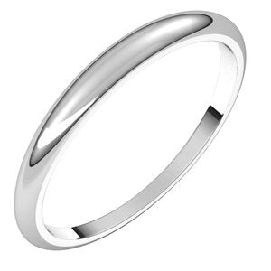 18K White 2.5 mm Half Round Tapered Band Size 4.5 - BN & CO JEWELRY