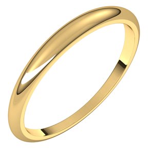 10K Yellow 2.5 mm Half Round Tapered Band Size 6.5 - BN & CO JEWELRY
