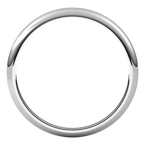 Platinum 2.5 mm Half Round Tapered Band Size 4 - BN & CO JEWELRY