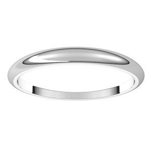 Platinum 2.5 mm Half Round Tapered Band Size 4 - BN & CO JEWELRY