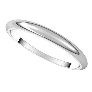 Platinum 2.5 mm Half Round Tapered Band Size 4 - BN & CO JEWELRY