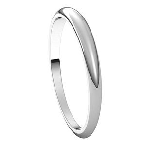 14K White 2.5 mm Half Round Tapered Band Size 9.5 - BN & CO JEWELRY