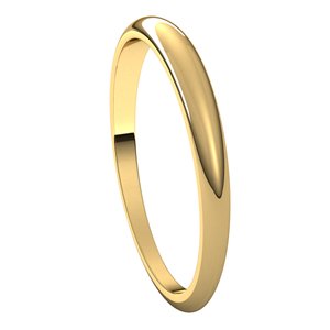 10K Yellow 2.5 mm Half Round Tapered Band Size 6.5 - BN & CO JEWELRY