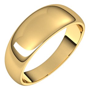 18K Yellow 7 mm Half Round Tapered Band - BN & CO JEWELRY