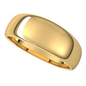 18K Yellow 7 mm Half Round Tapered Band - BN & CO JEWELRY