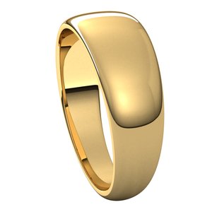 18K Yellow 7 mm Half Round Tapered Band - BN & CO JEWELRY