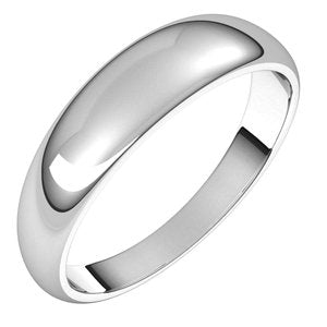 10K White 5 mm Half Round Tapered Band Size 7.5 - BN & CO JEWELRY