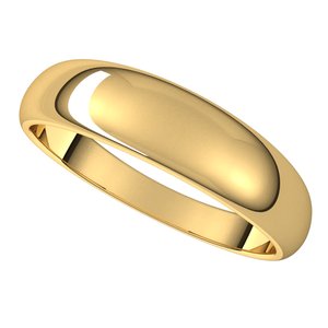14K Yellow 5 mm Half Round Tapered Band Size 9.5 - BN & CO JEWELRY