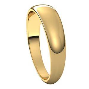 18K Yellow 5 mm Half Round Tapered Band Size 10 - BN & CO JEWELRY