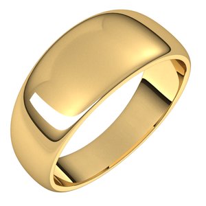 18K Yellow 8 mm Half Round Tapered Band Size 4 - BN & CO JEWELRY