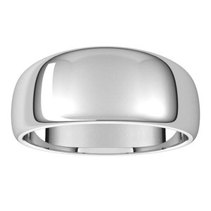 Platinum 8 mm Half Round Tapered Band Size 10.5 - BN & CO JEWELRY