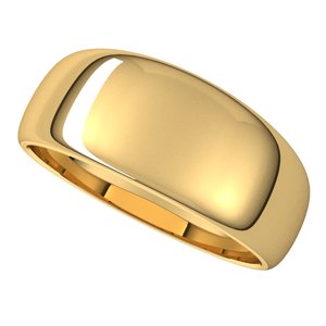 14K Yellow 8 mm Half Round Tapered Band Size 8 - BN & CO JEWELRY