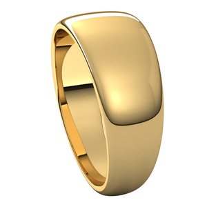 18K Yellow 8 mm Half Round Tapered Band Size 4 - BN & CO JEWELRY