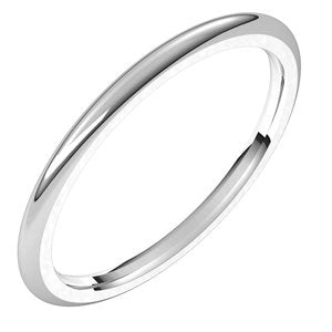 14K White 1.5 mm Half Round Comfort Fit Band Size 8 - BN & CO JEWELRY