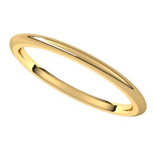 18K Yellow 1.5 mm Half Round Comfort Fit Band Size 7 - BN & CO JEWELRY