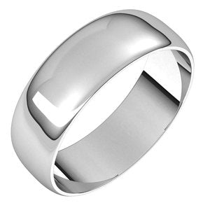 Sterling Silver 6 mm Half Round Ultra-Light Band Size 17 - BN & CO JEWELRY