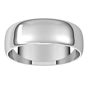 Sterling Silver 6 mm Half Round Ultra-Light Band Size 17 - BN & CO JEWELRY