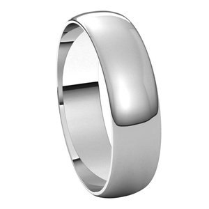 10K White 5 mm Half Round Ultra-Light Band Size 12.5 - BN & CO JEWELRY