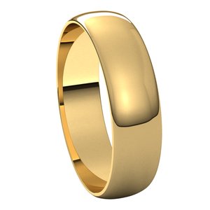 14K Yellow 5 mm Half Round Ultra-Light Band Size 12.5 - BN & CO JEWELRY