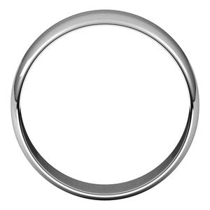 10K White 7 mm Half Round Ultra-Light Band - BN & CO JEWELRY