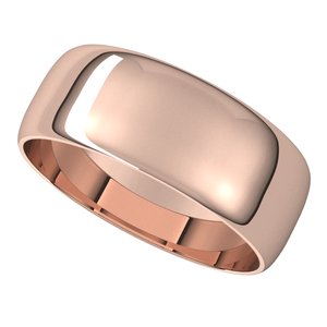 10K Rose 7 mm Half Round Ultra-Light Band - BN & CO JEWELRY