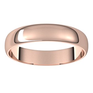 14K Rose 4 mm Half Round Ultra-Light Band Size 14.5 - BN & CO JEWELRY