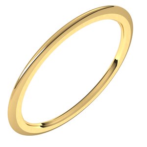14K Yellow 1 mm Half Round Comfort Fit Band Size 7.5 - BN & CO JEWELRY