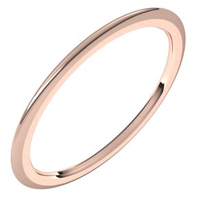 14K Rose 1 mm Half Round Comfort Fit Band Size 6 - BN & CO JEWELRY