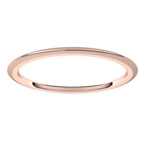 14K Rose 1 mm Half Round Comfort Fit Band Size 6 - BN & CO JEWELRY