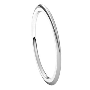 14K White 1 mm Half Round Comfort Fit Band Size 7.5 - BN & CO JEWELRY