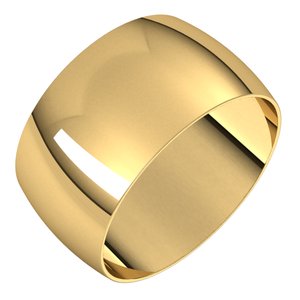 14K Yellow 10 mm Half Round Ultra-Light Band Size 6 - BN & CO JEWELRY