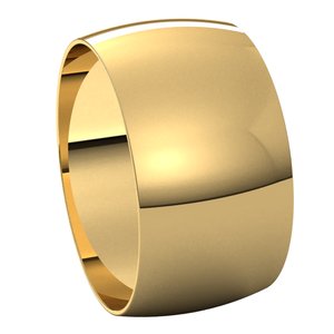 14K Yellow 10 mm Half Round Ultra-Light Band Size 6 - BN & CO JEWELRY