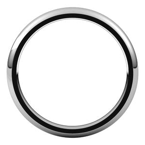 Platinum 2.5 mm Half Round Comfort Fit Band Size 6 - BN & CO JEWELRY