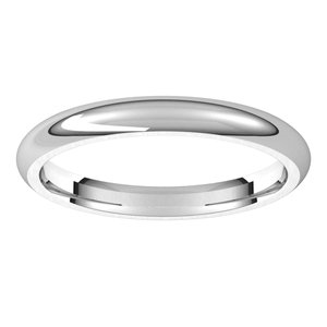 Platinum 2.5 mm Half Round Comfort Fit Band Size 6 - BN & CO JEWELRY