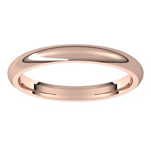 14K Rose 2.5 mm Half Round Comfort Fit Band Size 7.5 - BN & CO JEWELRY