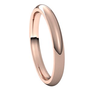 14K Rose 2.5 mm Half Round Comfort Fit Band Size 7.5 - BN & CO JEWELRY