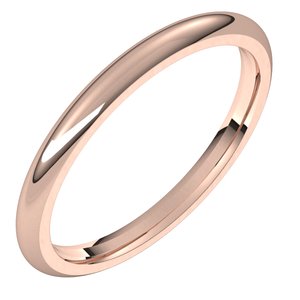 14K Rose 2 mm Half Round Comfort Fit Band Size 7.5 - BN & CO JEWELRY