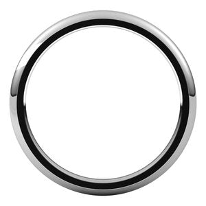 10K White 2 mm Half Round Comfort Fit Band Size 7 - BN & CO JEWELRY