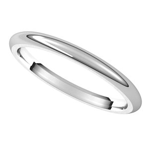 14K White 2 mm Half Round Comfort Fit Band Size 11 - BN & CO JEWELRY