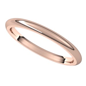 14K Rose 2 mm Half Round Comfort Fit Band Size 7.5 - BN & CO JEWELRY